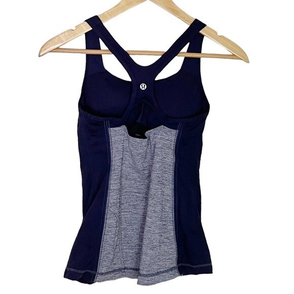 3/$30 Lululemon Get Fit Tank Top Heathered Deep Indigo Women’s Size 6 - Picture 6 of 12